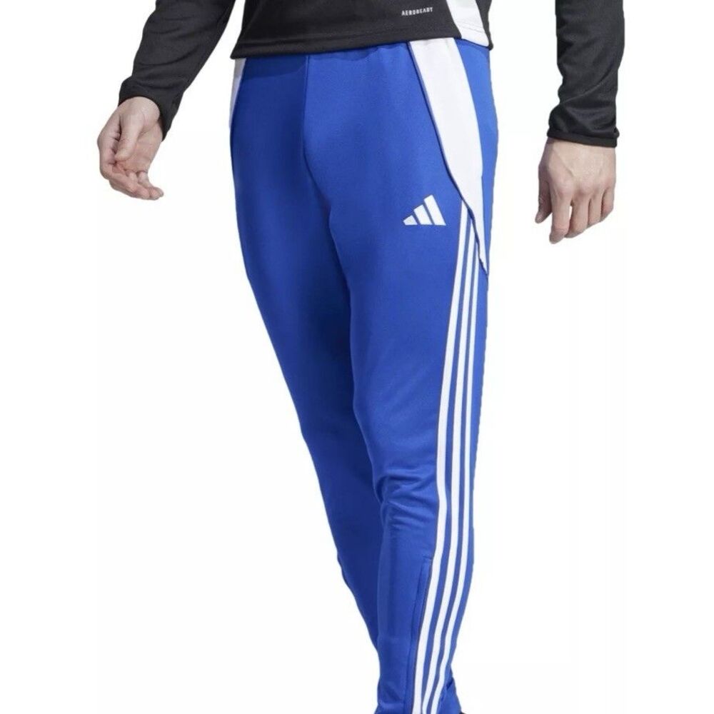 Adidas Tiro Track Pants Mens Sz XL Soccer Training Blue White Zip Pockets New